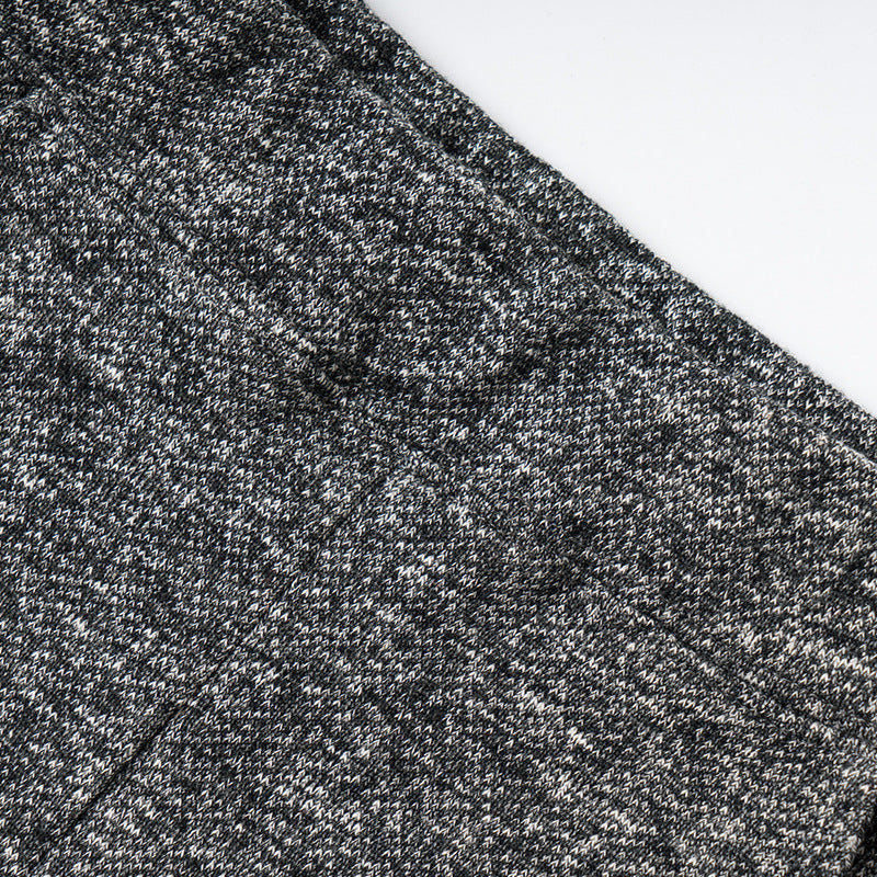 Close-up of gray textured fabric on a white background