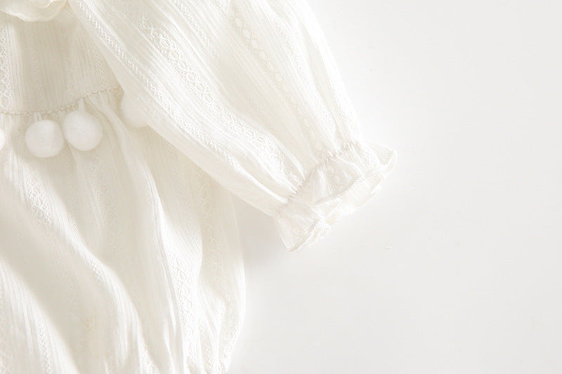 Close-up of white fabric with a soft texture