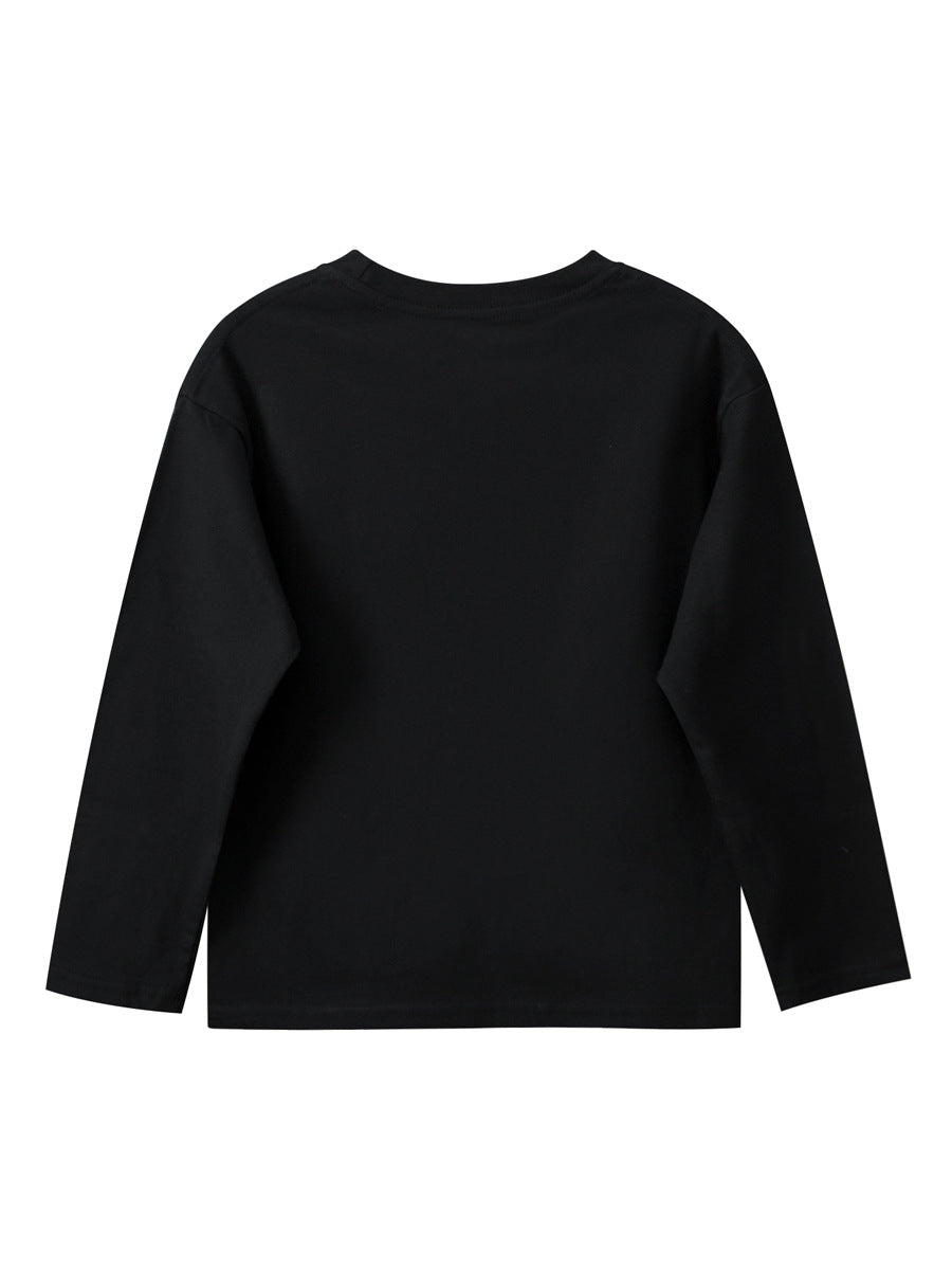 Black long-sleeve shirt on a white background