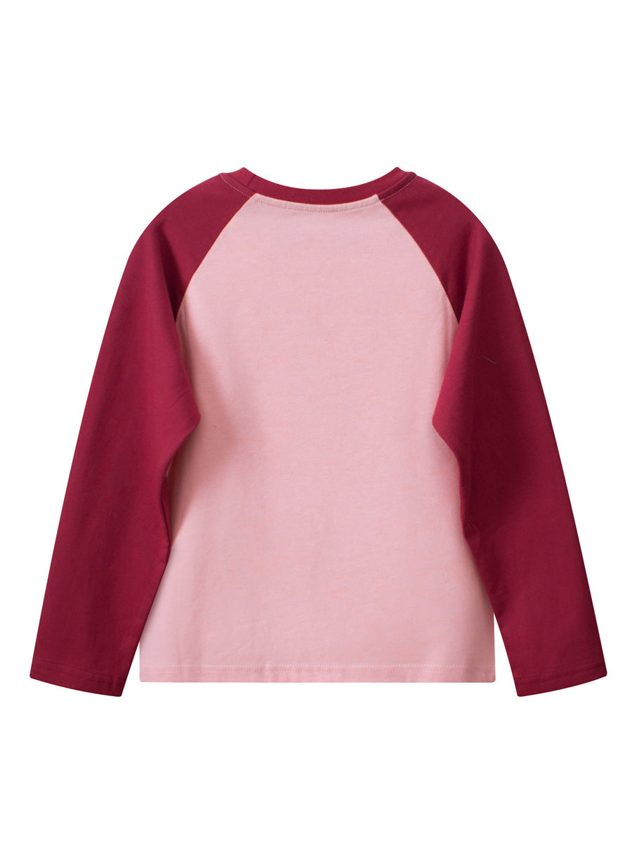 Pink and red long-sleeve shirt on a white background