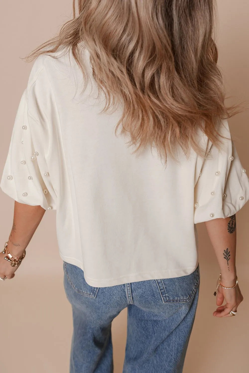 America EST. 1776 Pearl Sleeve Tee – Ivory