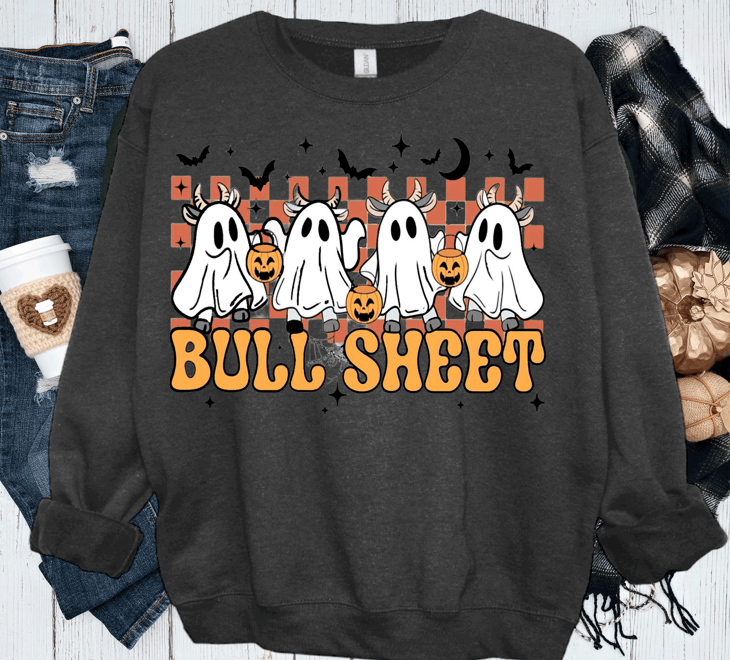 BOO Ghost Bulls Sheet Farmlife Halloween Comfort Colors