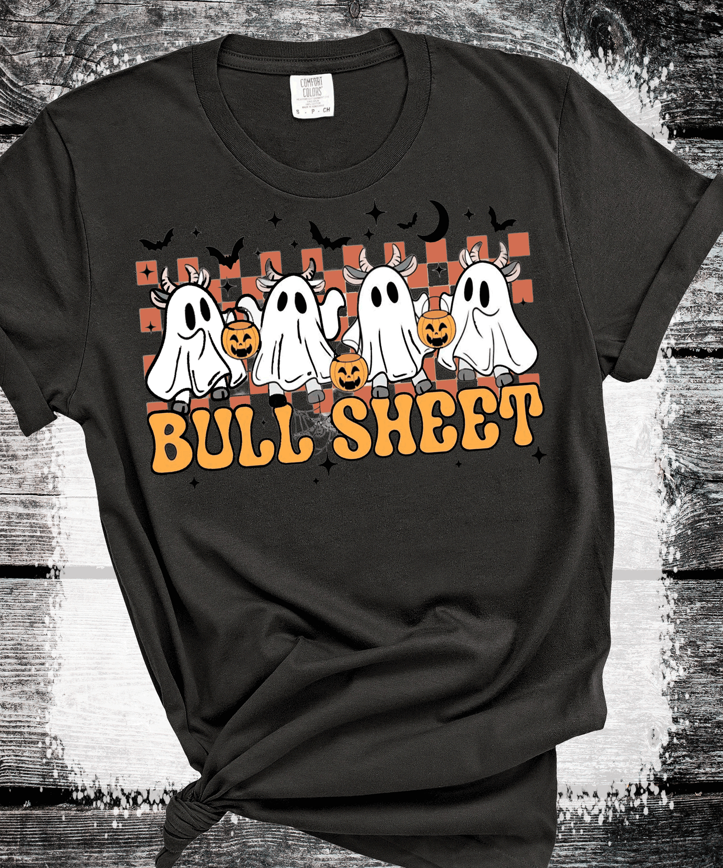 BOO Ghost Bulls Sheet Farmlife Halloween Comfort Colors