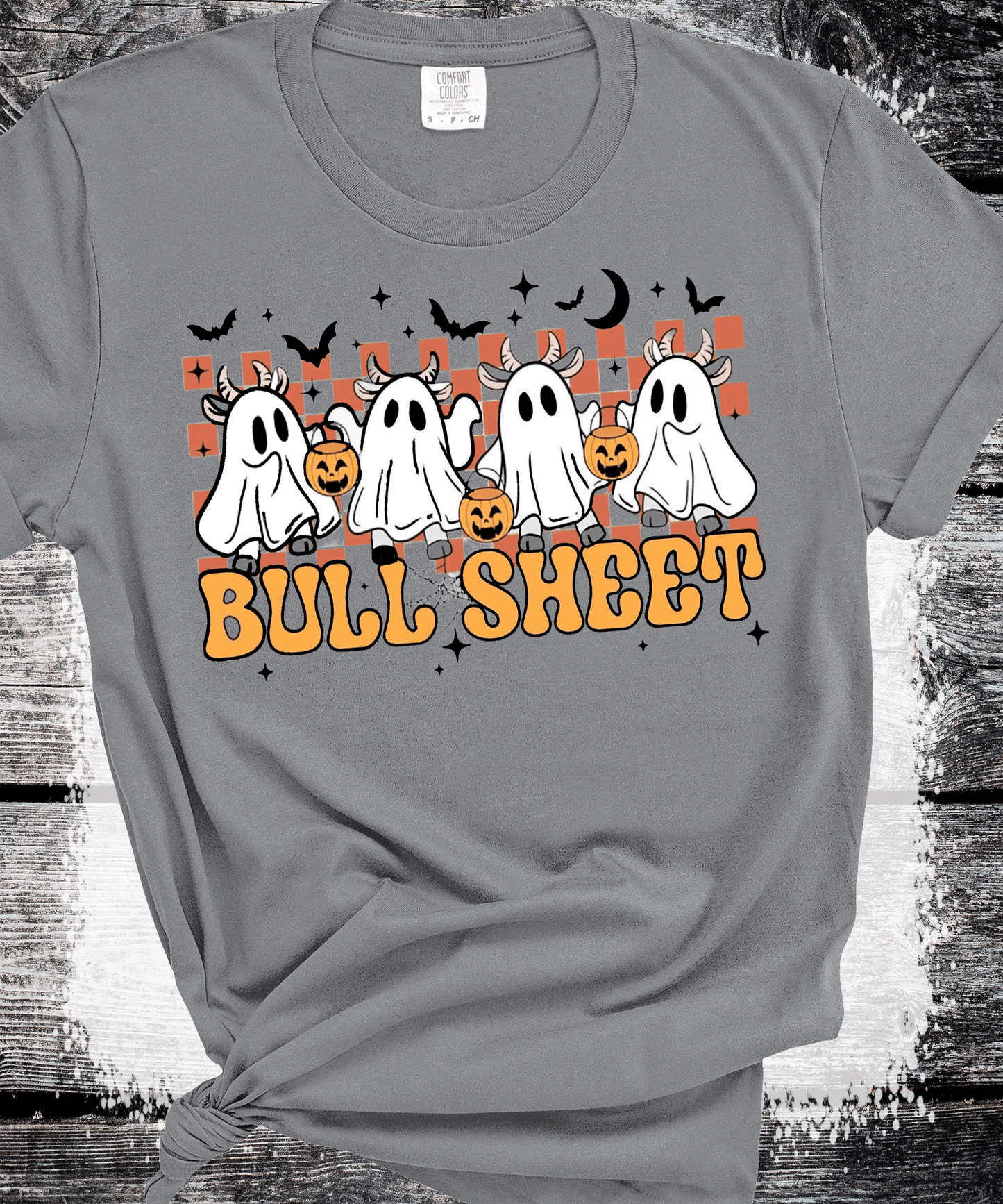 BOO Ghost Bulls Sheet Farmlife Halloween Comfort Colors