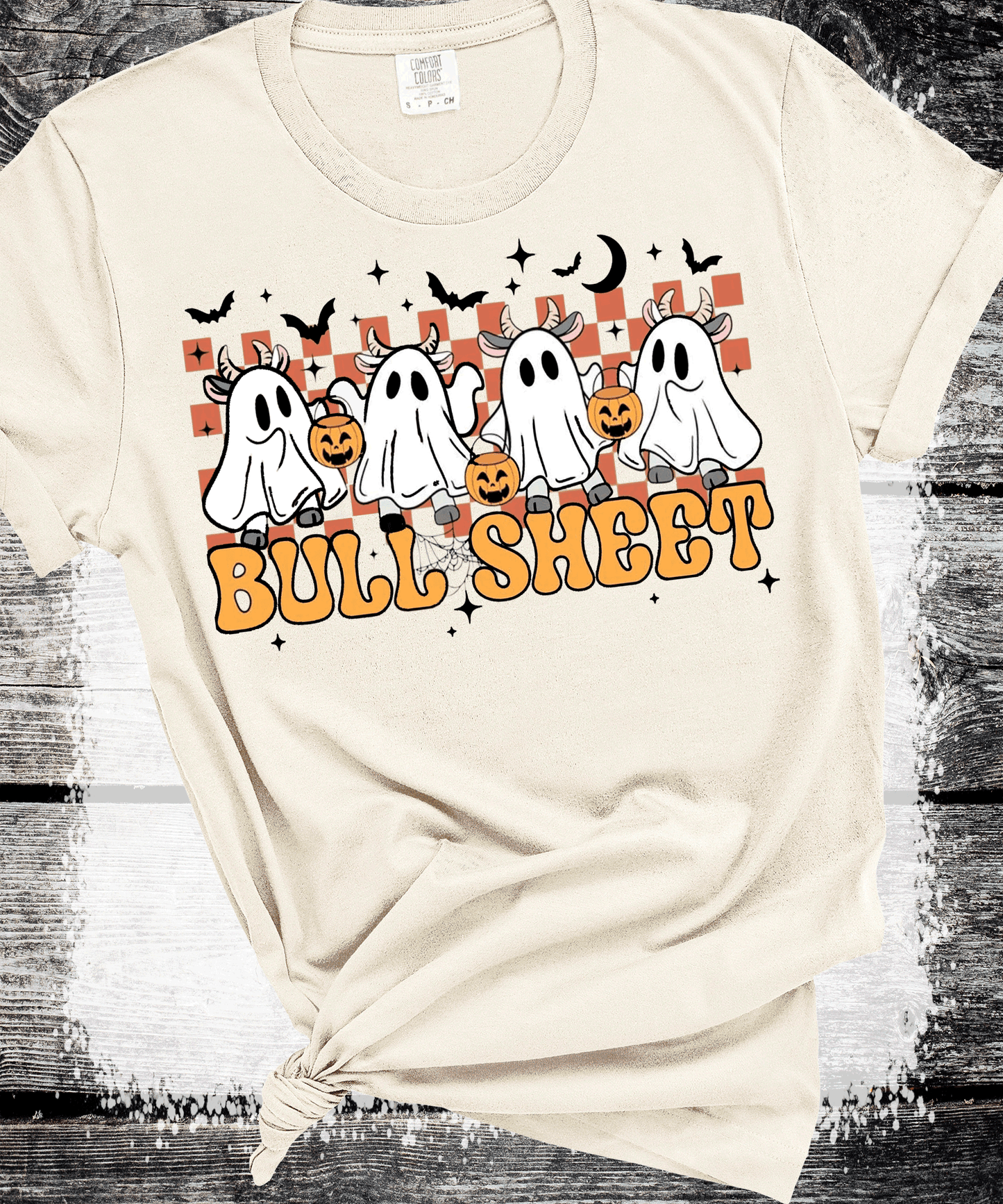 BOO Ghost Bulls Sheet Farmlife Halloween Comfort Colors