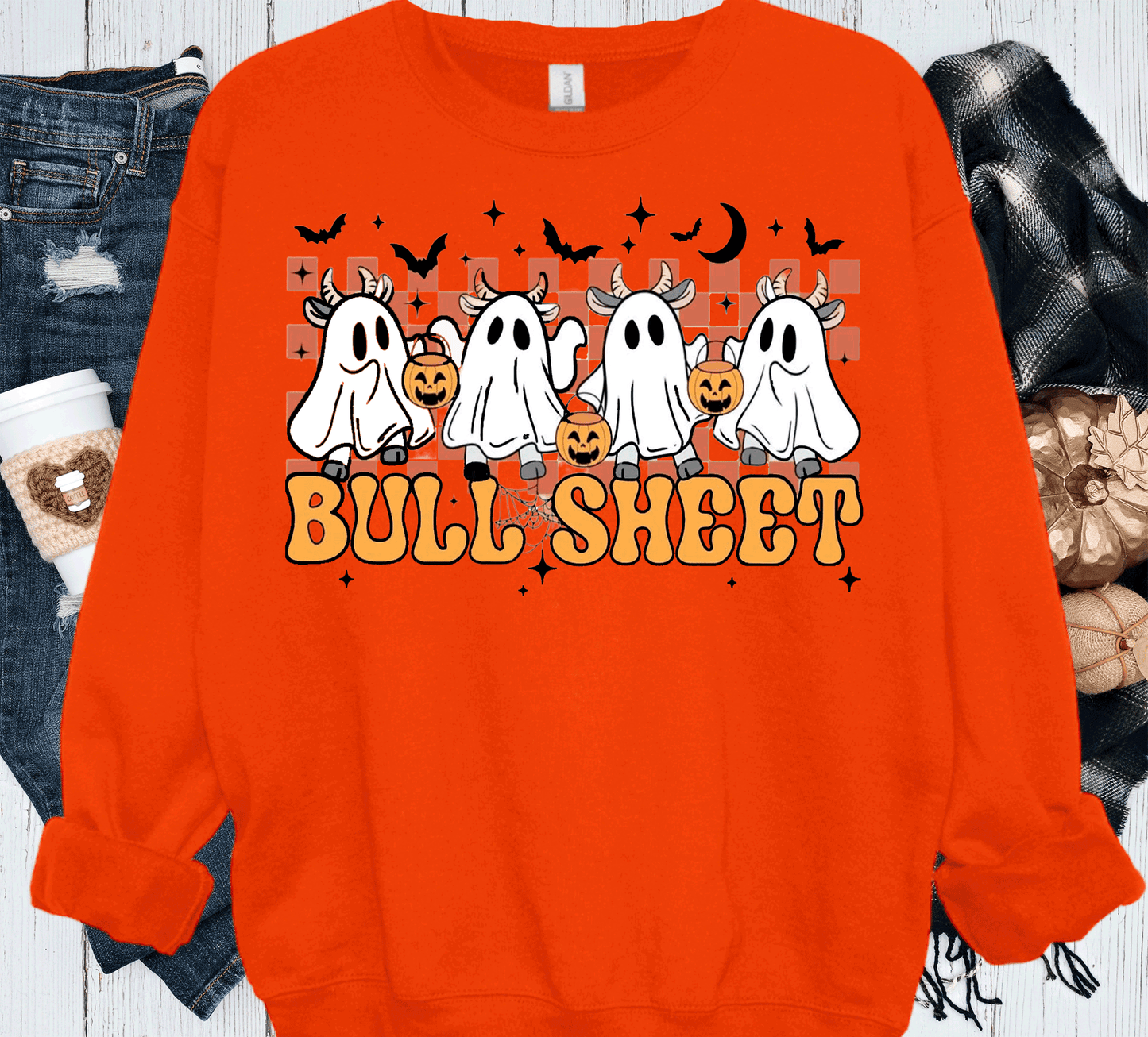 BOO Ghost Bulls Sheet Farmlife Halloween Comfort Colors