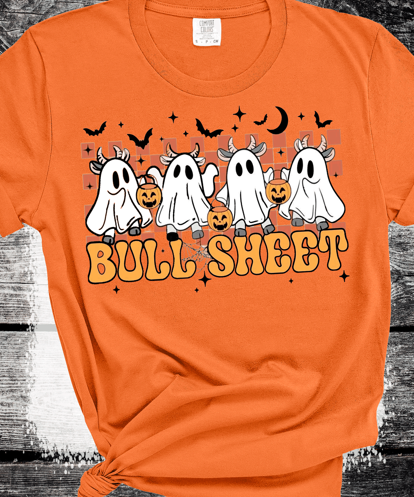BOO Ghost Bulls Sheet Farmlife Halloween Comfort Colors