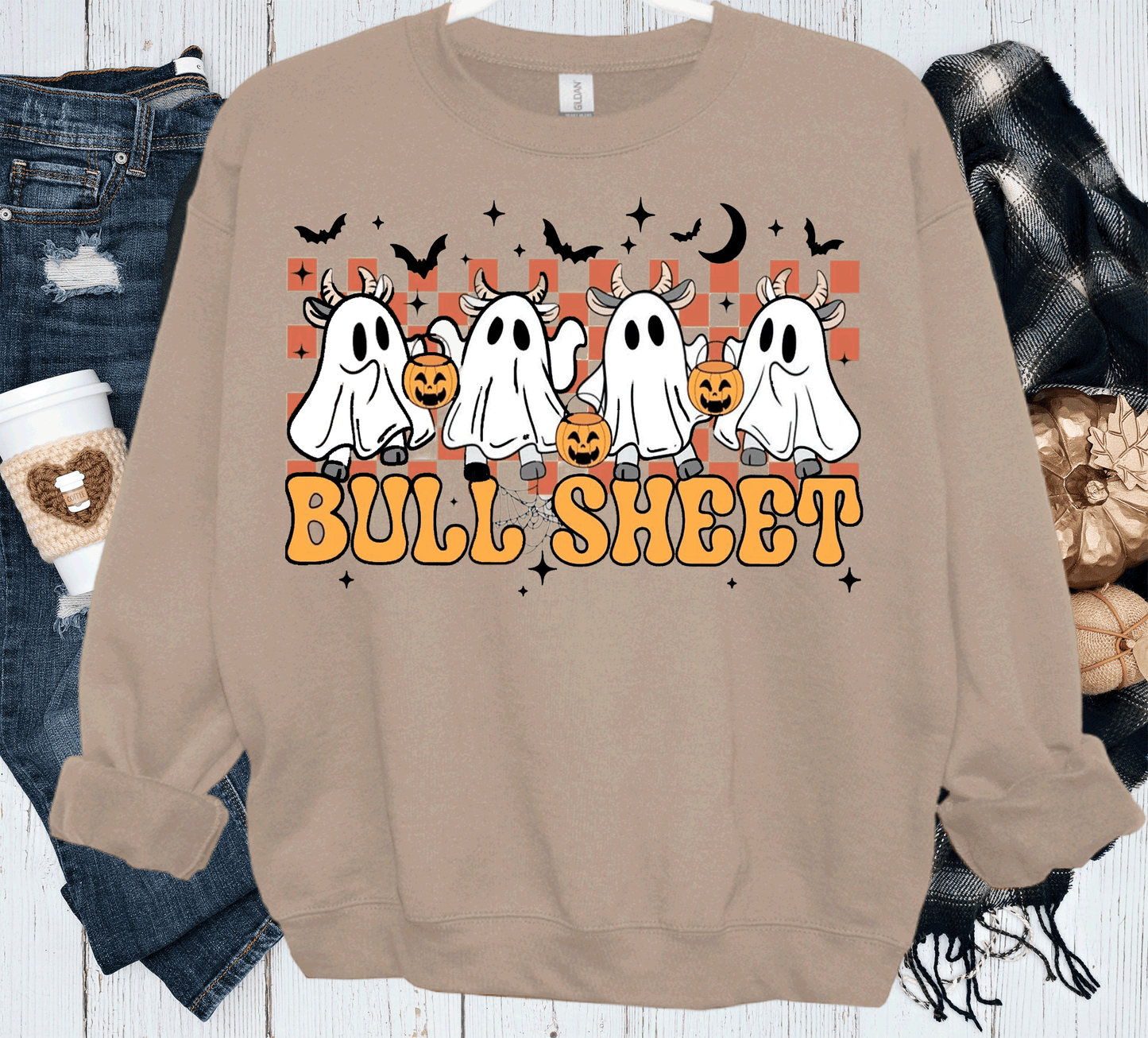 BOO Ghost Bulls Sheet Farmlife Halloween Comfort Colors