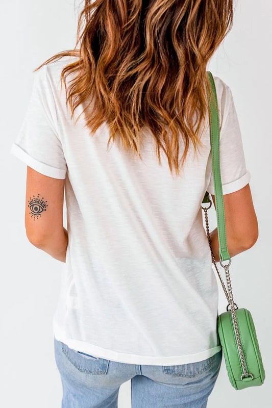 Stars and Stripes Graphic Tee – White