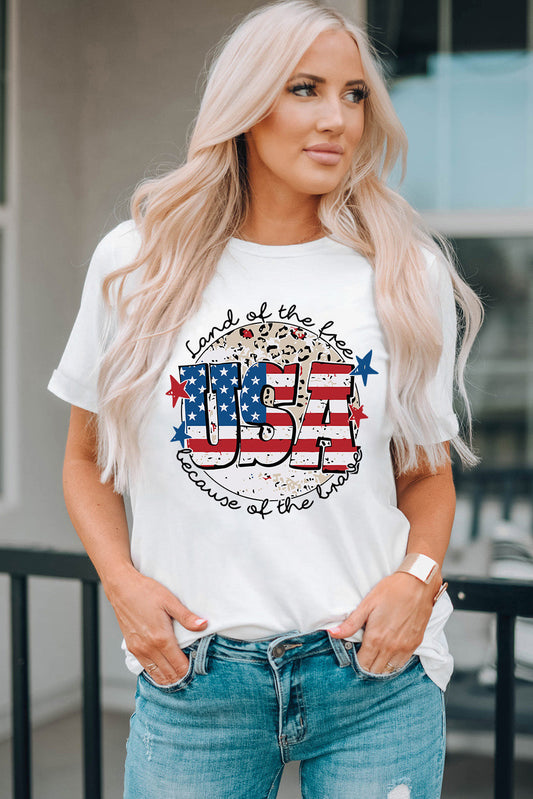 USA Leopard Flag Tee – Land of the Free Edition