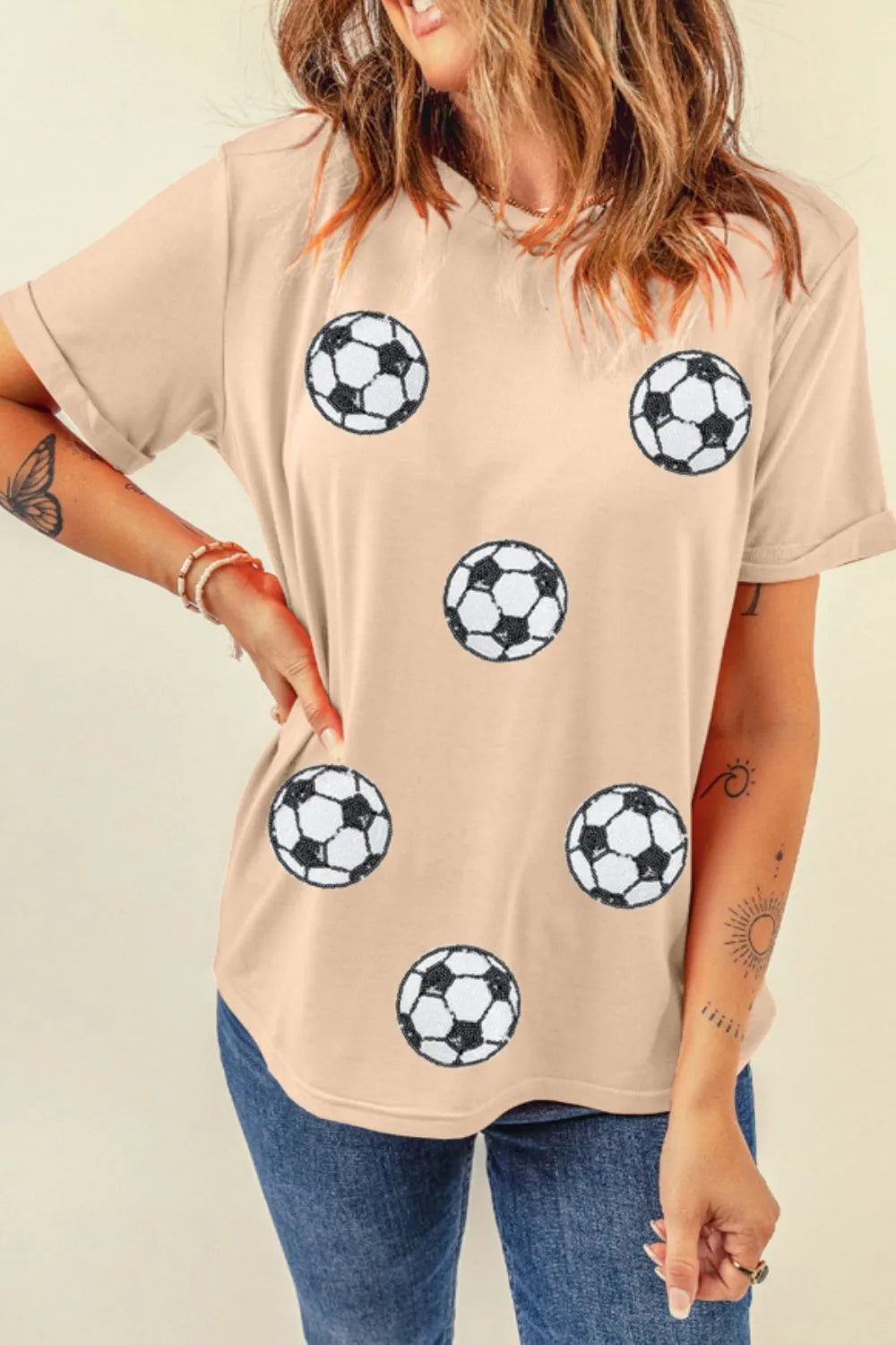 Soccer Vibes Graphic Tee – Retro Cream