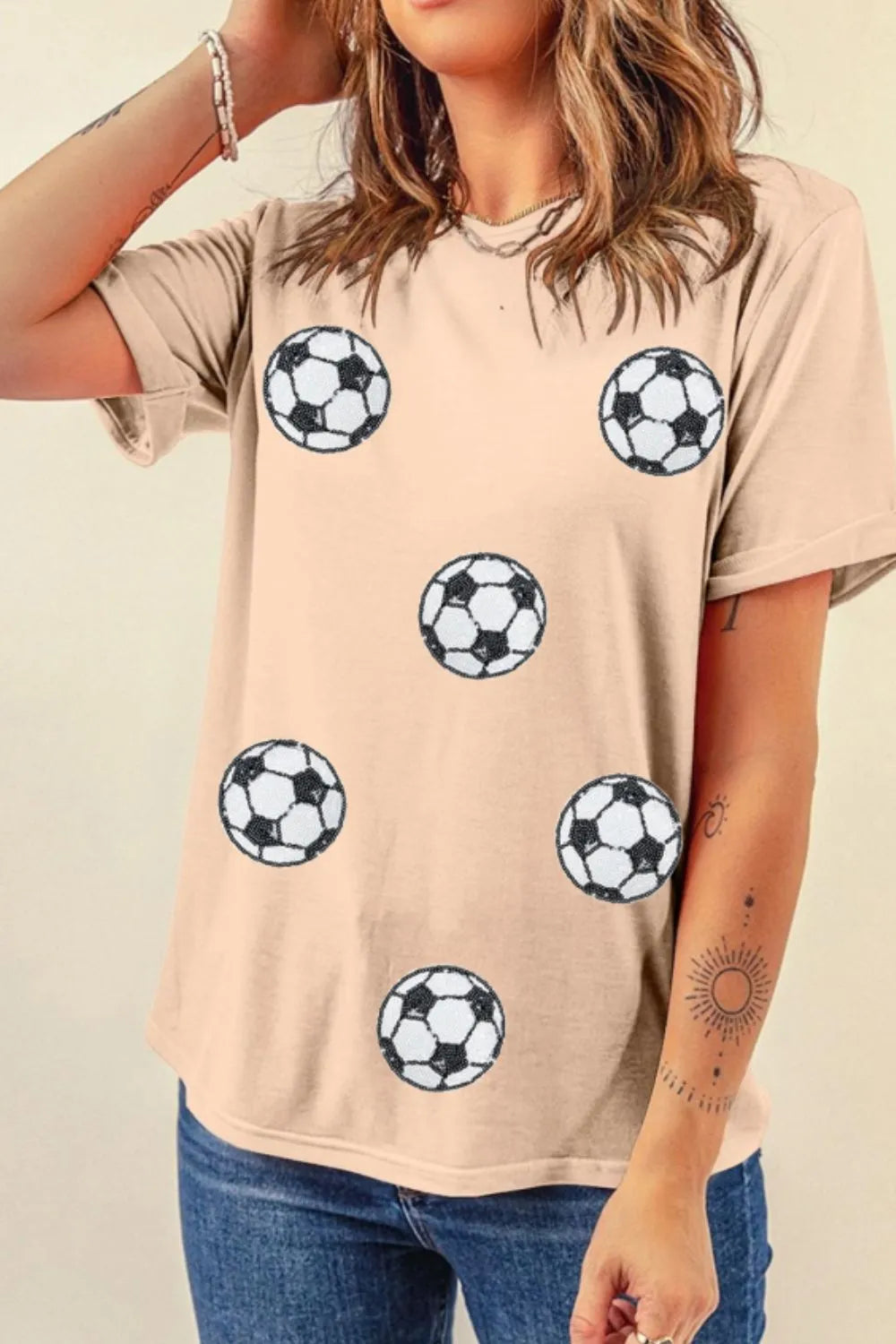 Soccer Vibes Graphic Tee – Retro Cream