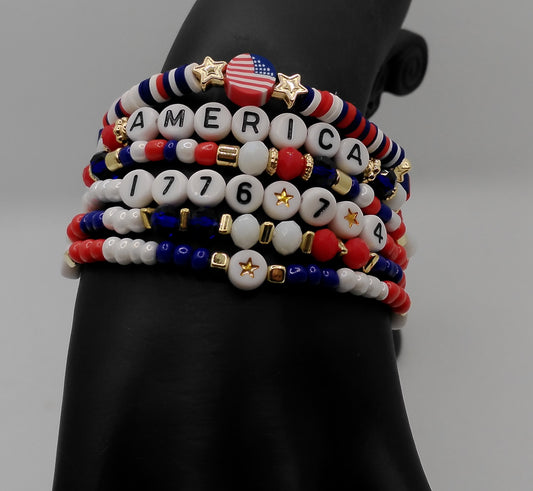 Freedom Stack – 1776 AMERICA Patriotic Bracelet Set
