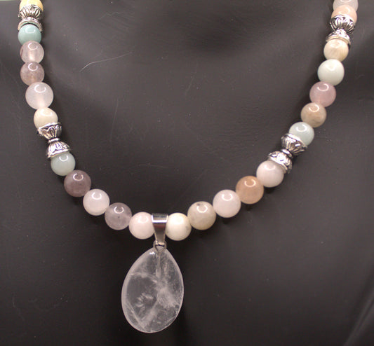 Natural Harmony Stone Necklace – Teardrop Pendant