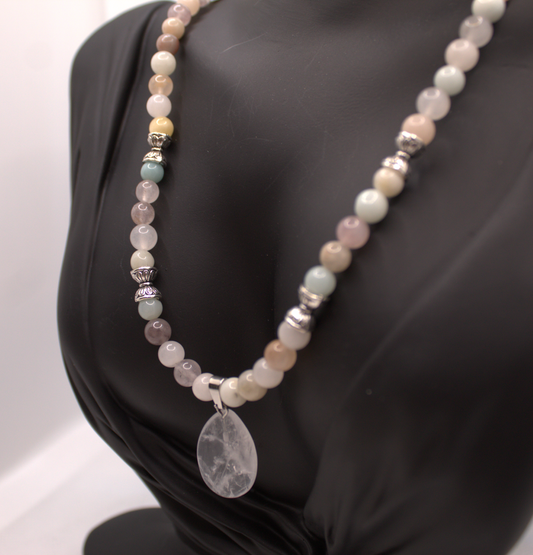 Natural Harmony Stone Necklace – Teardrop Pendant