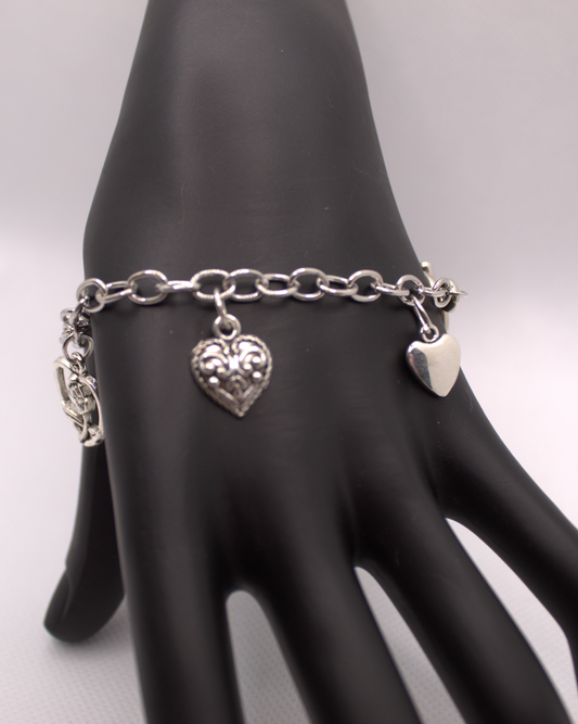 Vintage Hearts Charm Bracelet