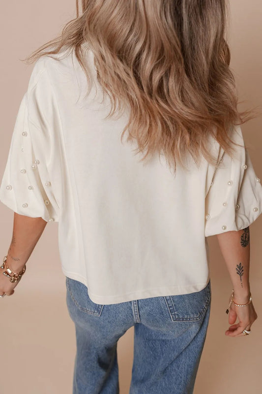 Patriotic Bow Graphic Top – Pearl Sleeve USA Pride Tee