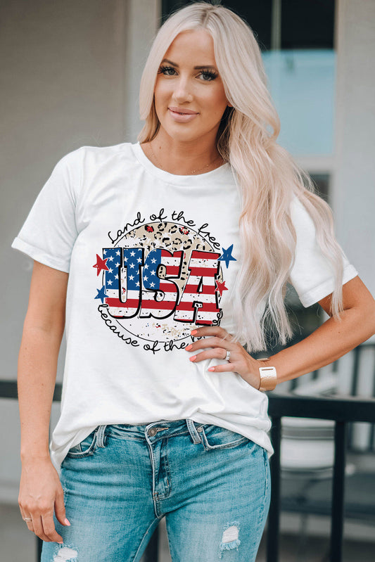 USA Leopard Flag Tee – Land of the Free Edition