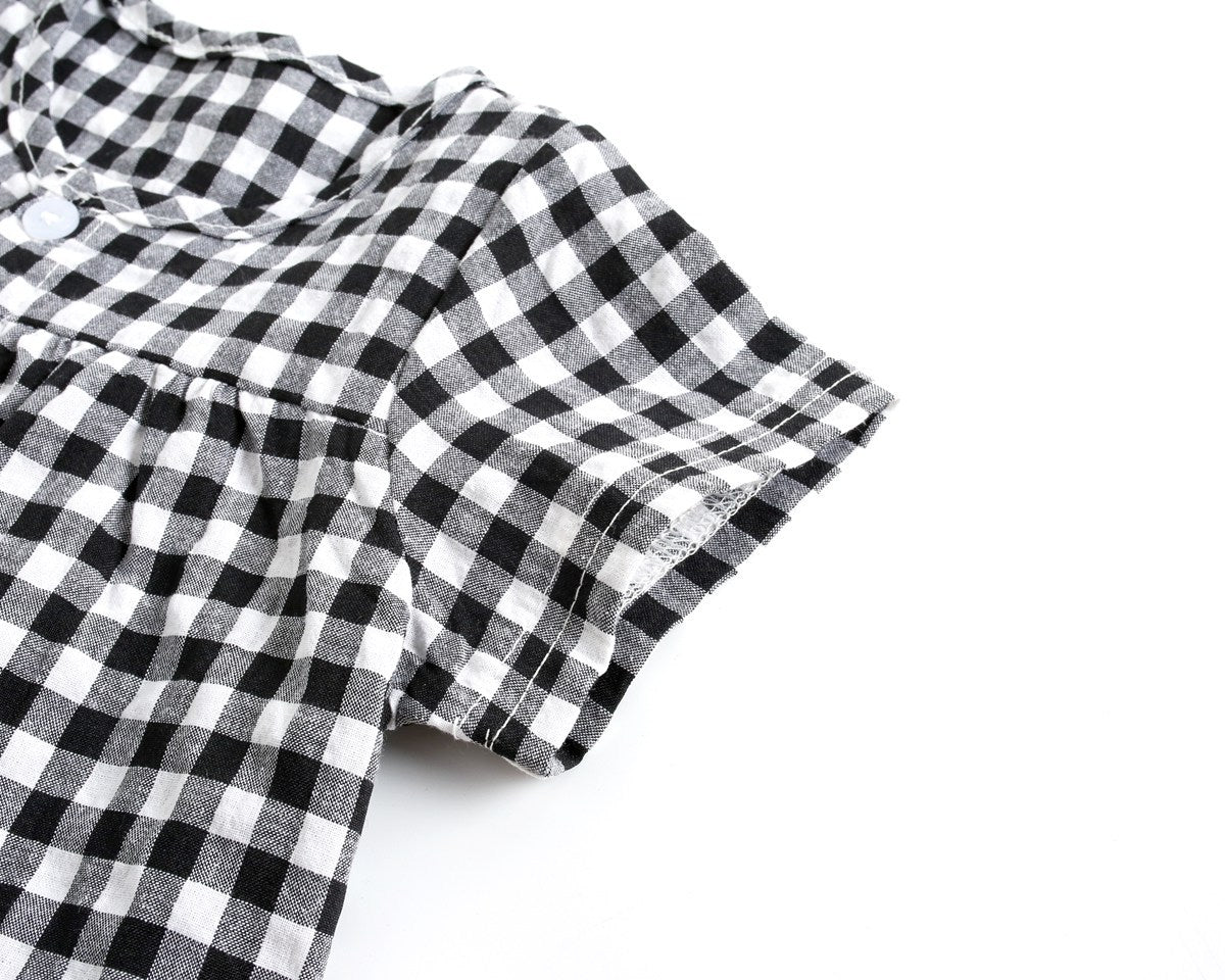 Black and white checkered shirt on a white background