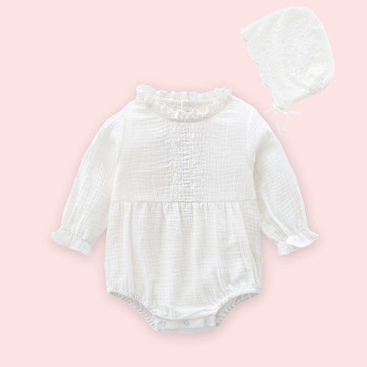 Baby Girl Patchwork Design Solid Color Princess Style Onesies