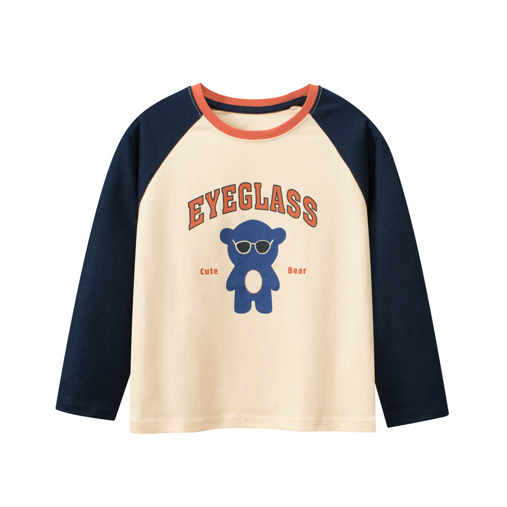 Long-sleeve shirt with 'Eyeglass' and bear graphic on a white background